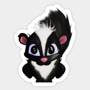 Cute Skunk Drawing Sticker